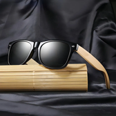 Imagem da oferta Óculos De Sol Quadrado Doxa Bambu Com Proteção Uv Cinza-escuro