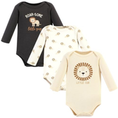 Imagem da oferta Kit 3 Bodies Hudson Baby Manga Longa em Algodão para Bebê Brave Lion