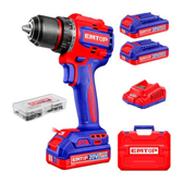Imagem da oferta EMTOP Furadeira E Parafusadeira Sem Fio Brushless 20V 50 Nm Com 2 Baterias 2.0Ah, Carregador Bivolt E 47 Acessórios