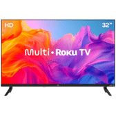 Imagem da oferta Multi Roku TV 32" Smart com imagem HD 3 HDMI 2 USB compatível com Alexa e Google TL052M