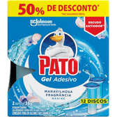 Imagem da oferta Pato Desodorizador Gel Adesivo 2 Refis Marine Limpeza Banheiro Vaso Sanitário Limpo e Perfumado 12 Discos