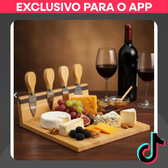Imagem da oferta Tábua de Bambu Premium Giotto com 4 Facas para Vinho e Queijos