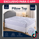 Imagem da oferta Pillow Top Protetor de Colchão 400 Fios Extra Macio p SolteiroCasalQueen