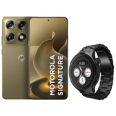 Imagem da oferta Smartphone Motorola Signature 512GB Verde - 5G + Smartwatch Motorola 47mm Preto
