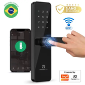 Imagem da oferta Fechadura Biométrica Eletrônica Digital Wifi Inteligente Porta Maçaneta Panda Plus Tuya Smart Life App Senha Chave Ta