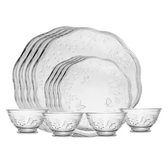 Imagem da oferta Jogo de Jantar 12 Peças New Butterfly Cristal Ecológico Lyor com Pratos Rasos Sobremesa e Bowls