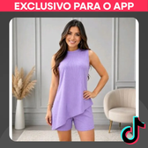 Imagem da oferta Conjunto Feminino Short e Blusa Anarruga Assimétrico