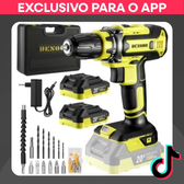 Imagem da oferta DESOON Kit Furadeira e Parafusadeira Sem Fio 20V Bivolt com 2 Baterias Recarregáveis Mandril 38 Luz LED Maleta e Aces
