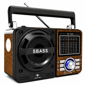 Imagem da oferta Rádio Caixa De Som Bluetooth Recarregável Led Beexcellent Marrom Madeira