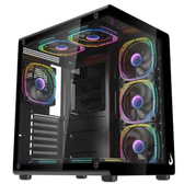Imagem da oferta Gabinete Gamer Rise Mode Galaxy Glass X Mid Tower Vidro Temperado Matx Sem Fonte Sem Fan Preto Rm Ga Ggx Fb