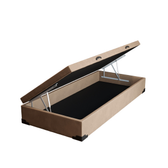 Imagem da oferta Base para Cama Box Solteiro Martin Premium com Baú Suede (45x88x188) Bege
