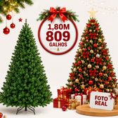 Imagem da oferta Árvore De Natal Pinheiro 1.80m 2.10m 2.40m 3.00m Super Cheia Premium Luxo Galhos Cheios Verde