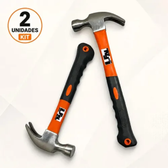 Imagem da oferta Kit 2 Martelo De Prego Profissional Tipo Unha Cabeça Aço Cabo Fibra Emborrachado Resistente Ferramenta Portátil Multifuncional Construção Obra Ca