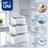 Imagem da oferta Kit com 3 Organizadores Geladeira Alimentos