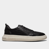 Imagem da oferta Tênis Couro Democrata Denim Jake Masculino - Preto