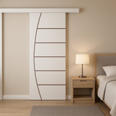 Imagem da oferta Porta de Correr Branco Prime Frisada Belissima - 210x80