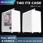 Imagem da oferta METALFISH T40 Mini ITX Case 7L Painel lateral de acrílico ou malha e alça portátil Suporte SFX PSU206mm GPU
