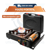 Imagem da oferta Kit Com Fogareiro Portátil a Gás Camping Pesca Viagem Acendimento Automático Com Maleta Fogão a Gás Portátil