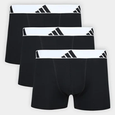Imagem da oferta Kit Cueca Boxer Adidas 3 Peças Preto Branco
