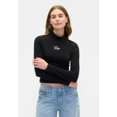 Imagem da oferta Blusa Feminina GAP Cropped Gola Alta Preta