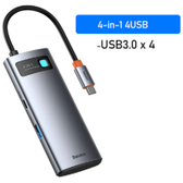 Imagem da oferta HUB USB C Baseus 4-in-1 4 USB 3.0
