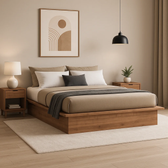 Imagem da oferta Cama Casal ou Queen Minimalista 160x200cm Industrial 8285 MarromFreijó
