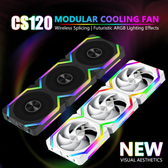 Imagem da oferta Kit 3 fans UniFan Magnética Jumpeak CS120 aRGB 5v reverse ou normal 360mm cs 120