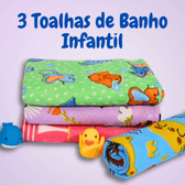 Imagem da oferta Kit 03 Toalhas De Banho Bebê Anti Alérgica