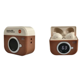 Imagem da oferta Fone Bluetooth Retrô Estilo Câmera Vintage Com Visor Digital Marrom