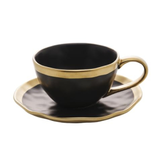 Imagem da oferta WOLFF - Xícara de Chá De Porcelana Dubai Preto e Dourado 200ml