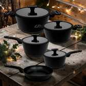 Imagem da oferta Jogo De Panelas Brinox Cerâmico 5 Pçs Carbon Ceramic Indução Cor Preto