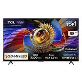 Imagem da oferta Smart TV TCL 65 Polegadas SQD-Mini LED 4K Q7D Pro WiFi Bluetooth Google TV HDR10+ 144 Hz 65Q7DPRO