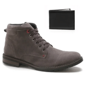 Imagem da oferta Bota Masculina Bredeni Camurça Com Carteira Cinza