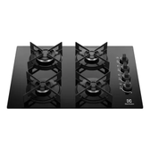 Imagem da oferta Cooktop 4 Bocas A Gás Electrolux Mesa De Vidro Efficient Grade De Aço Fosco (ke4gr) Bivolt