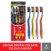 Imagem da oferta Escova Dental Colgate Zig Zag Carvão 4 Unidades
