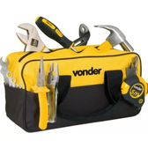 Imagem da oferta Bolsa Maleta Ferramentas Em Lona Com 8 Divisões Externas Cor Preto - amarelo Vonder