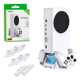 Imagem da oferta Suporte Base Vertical de Carregador com Cooler 2 Ventoinhas + 2 baterias Compatível com Xbox Series S