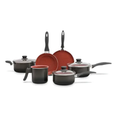 Imagem da oferta Brinox - Jogo de Panelas Antiaderente Ceramic Life 6 Peças Easy - Carbono