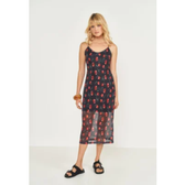 Imagem da oferta Vestido Feminino Colcci Estampado Cereja Midi Preto