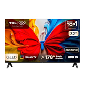 Imagem da oferta Smart TV TCL 32 Polegadas QLED Full HD S5K WiFi Bluetooth Google TV 2 HDMI HDR10 Dolby Audio 32S5K