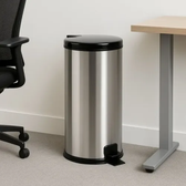 Imagem da oferta Lixeira Inox 20l Pedal Tampa Antiodor Cozinha Banheiro Preta Preto!