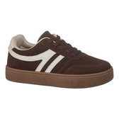Imagem da oferta Tênis Feminino Casual Camurça Detalhe Listra Dupla Gigil Marrom 36 Br