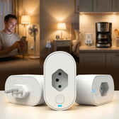 Imagem da oferta Tomada Inteligente Kit Com 3 WiFi 16A Bivolt Smart Plug Com Medidor De Consumo Energia