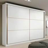 Imagem da oferta Guarda-roupa Casal MDF 2 Portas Corrediças Branco 6 Gavetas Móveis Lopas