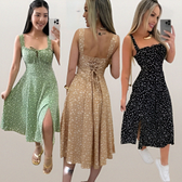 Imagem da oferta Vestido Feminino Mídi Floral Laço Busto