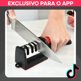 Imagem da oferta Afiador de Facas Profissional em Aço Inox com 3 Bordas