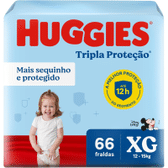Imagem da oferta Kit de Fraldas Huggies Hiper Tripla Proteção XG - 66 Unidades