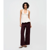 Imagem da oferta Calça Wide Leg em Sarja com Cintura Baixa