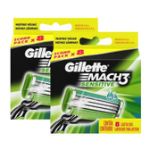 Imagem da oferta Kit Carga Refil Gillette Mach3 Sensitive 16 Unidades