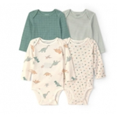 Imagem da oferta Kit Body Longo Bebê 4 Peças Estampado Multicor Carter's